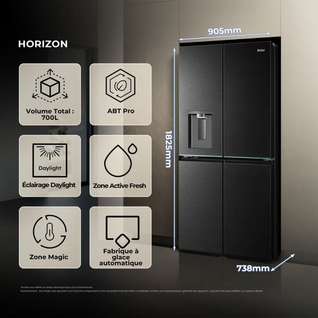Réfrigérateur multi portes - Collection Horizon - HCR79F18CHMB - 34006189