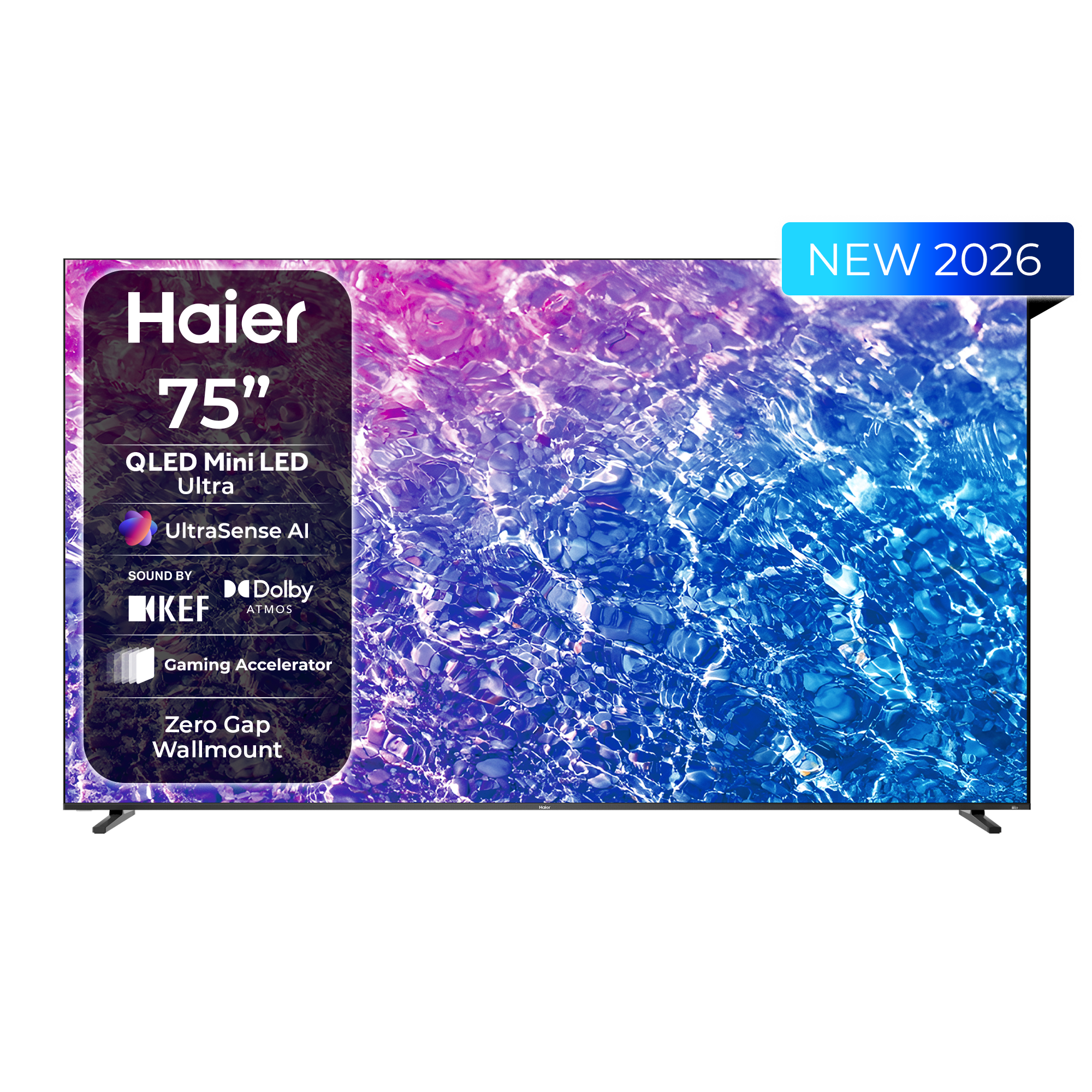 טלוויזיה חכמה Haier QD-Mini LED 75 אינץ' 4K 144Hz עם 576 אזורי עמעום דגם H75M92FUX