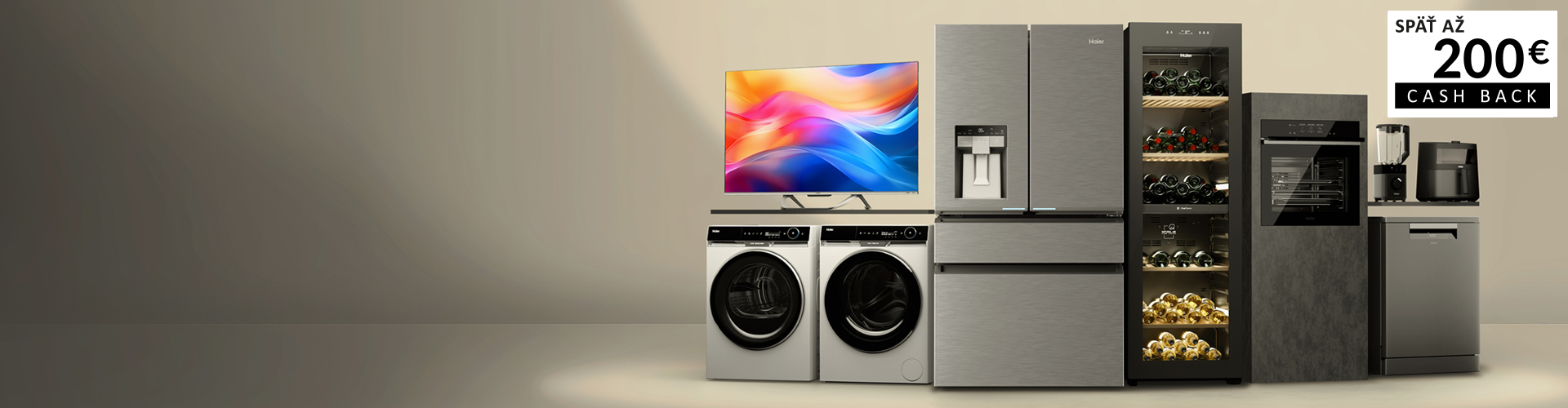 Získajte CashBack v hodnote až 200 Eur k vybraným spotrebičom Haier!