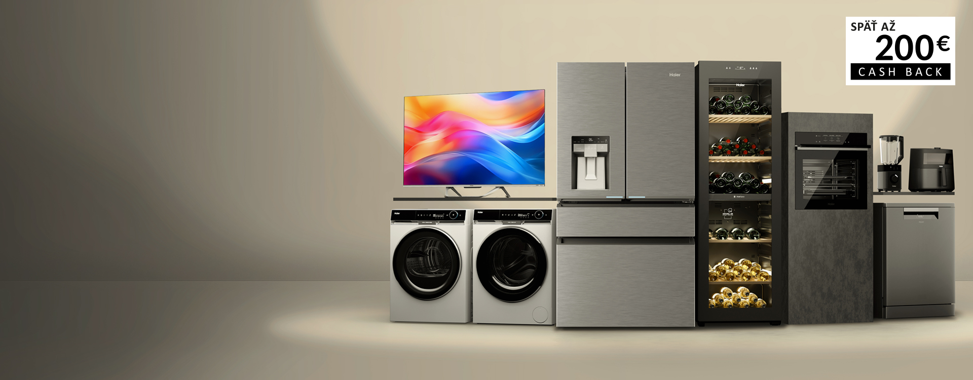Získajte CashBack v hodnote až 200 Eur k vybraným spotrebičom Haier!