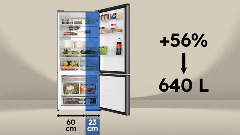 Massive 640-litre capacity