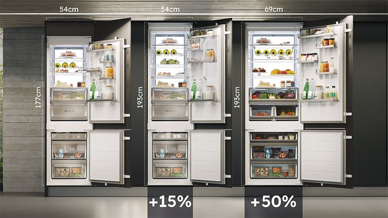 15% more space in your fridge