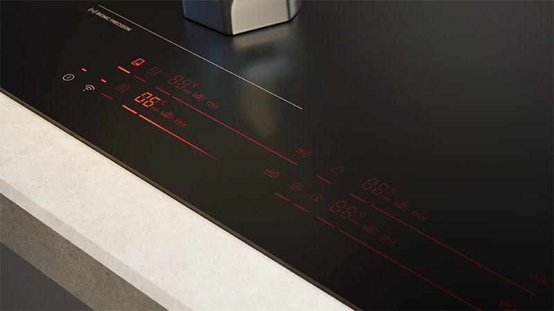 Elegant red touch interface