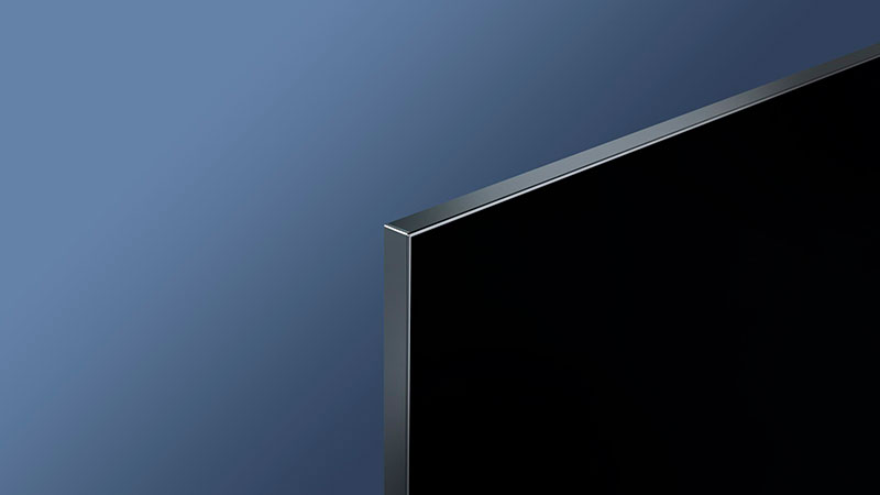 Bezel-less display in a metallic design.