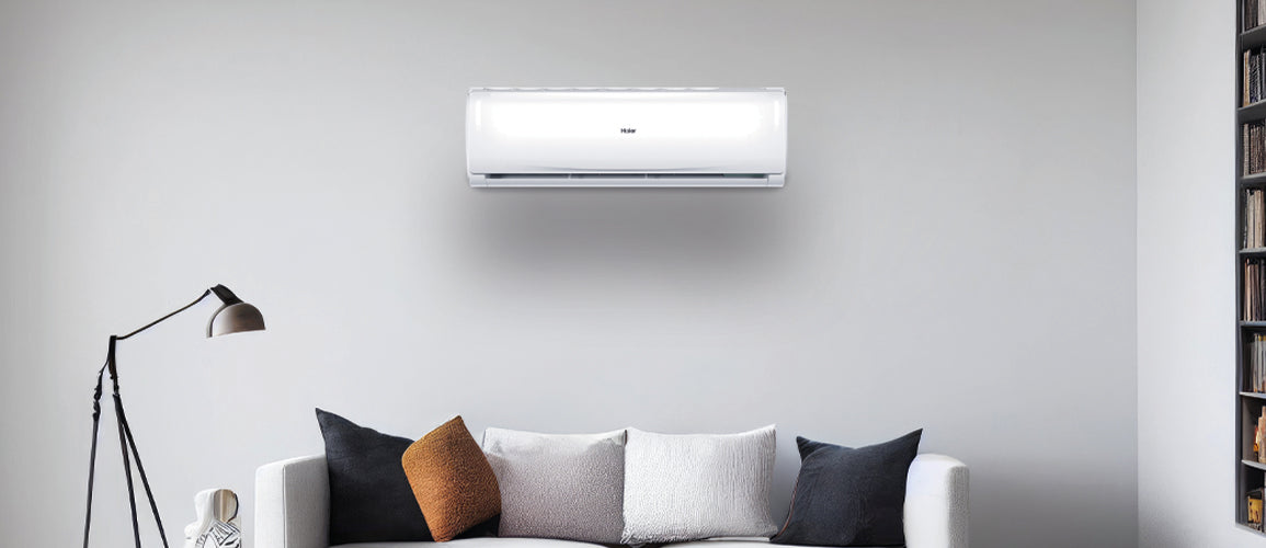 Condizionatore fisso Haier Trendy montato su parete, design compatto e moderno