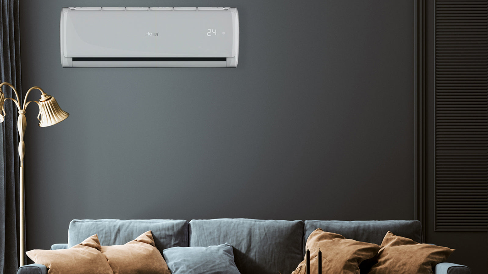Condizionatore fisso Haier Trendy montato su parete, design compatto e moderno