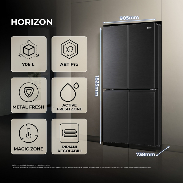 Frigorifero multiporta - Horizon - HCR59F18DNMB - 34006220