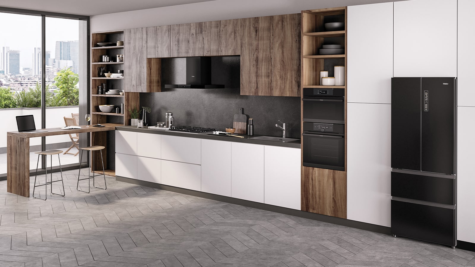 Cucina con elettrodomestici Haier Series 4