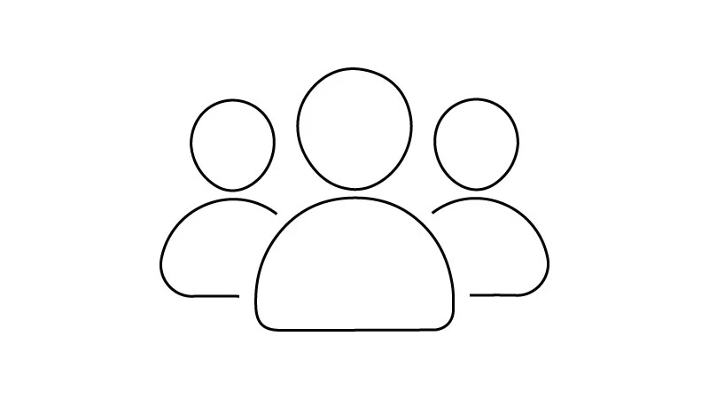 Simbolo di tre persone