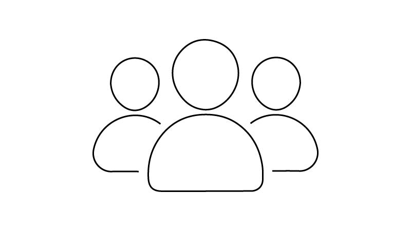 Simbolo di tre persone