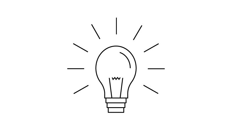 Simbolo di una lampadina