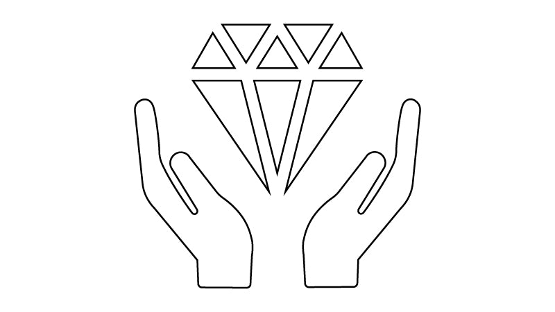 Icona mani che tengono un diamante