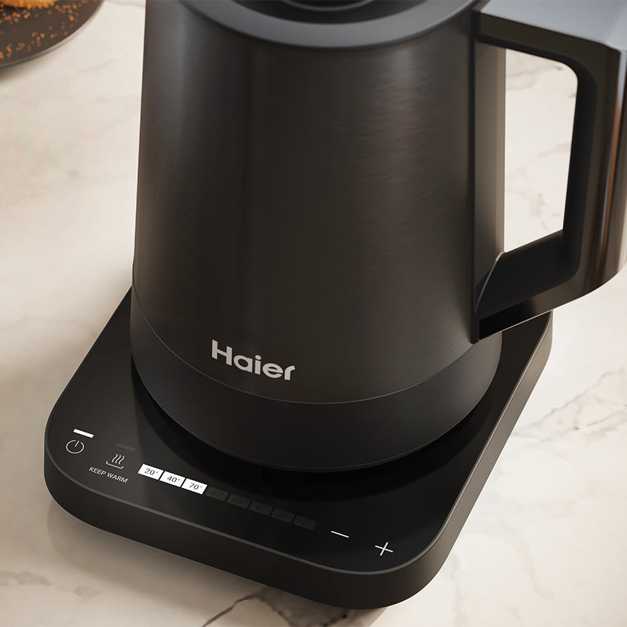 Funzionalità del bollitore I-Master Serie 5. Nell'immagine vengono mostrati i 7 livelli di temperatura con controllo touch.