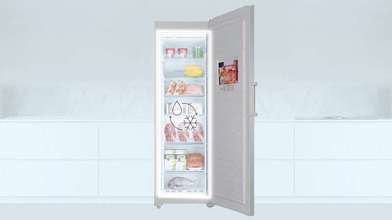 Freezer verticale con badge sul ricircolo